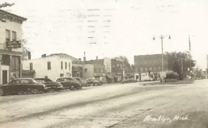 Historic photo of downtown Brooklyn, Michigan